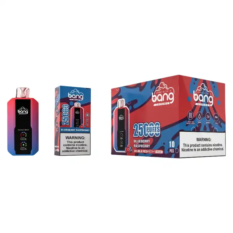 Bang 25K(25000) Puffs LCD Display 30ml E-liquid 650 mAh Battery 0% 2% 3% 5% Nicotine Disposable Vape 