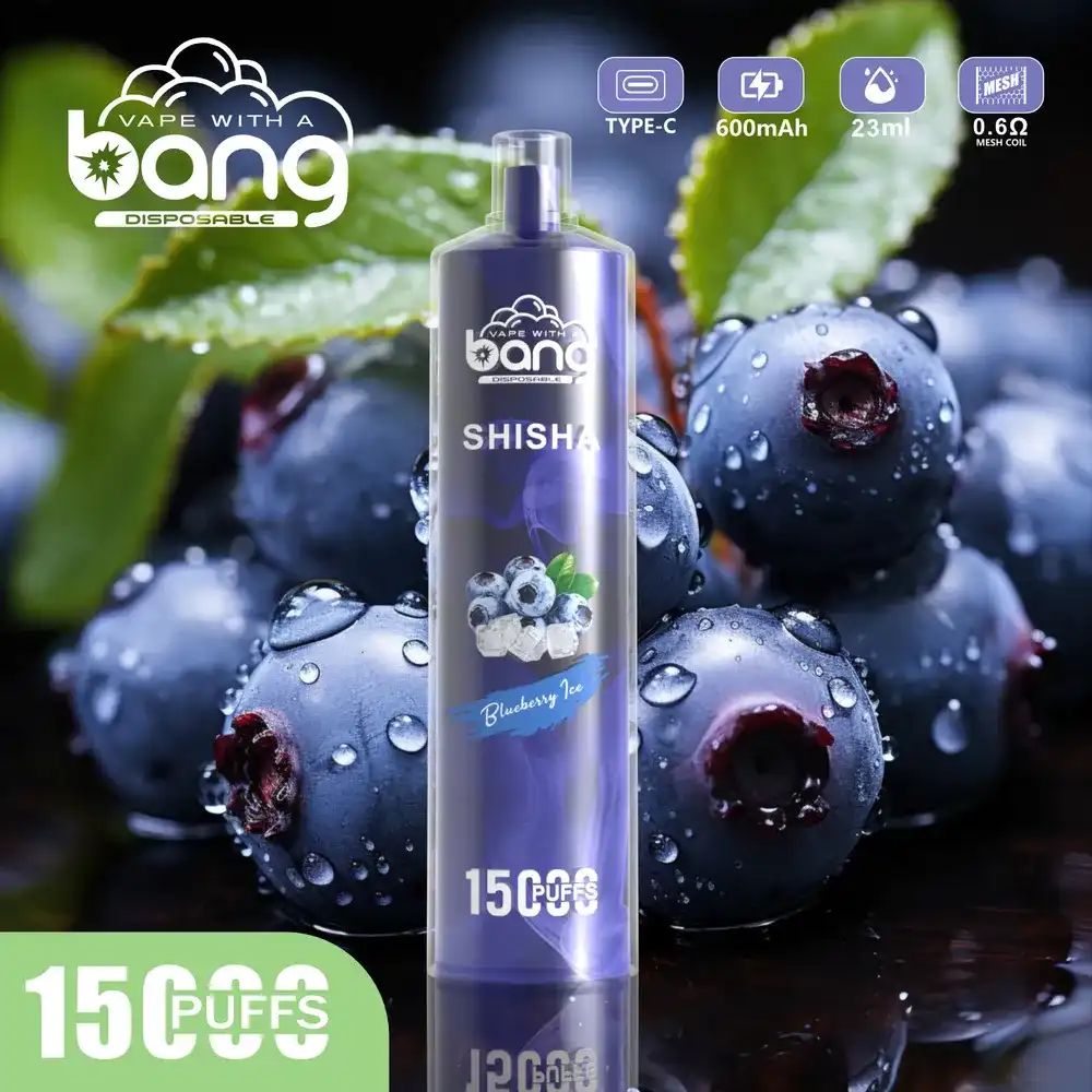 Bang SHISHA 15K(15000) Puffs 0% 2% 3% 5% Nicotine 600mAh Battery 23ml Oil Disposable Vape Pen