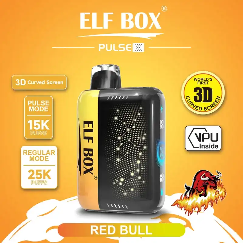ELF BOX PULSE X 25k (25000) Puffs 3D Curved Screen 18ml E-liquid Beautiful Disposable Vape
