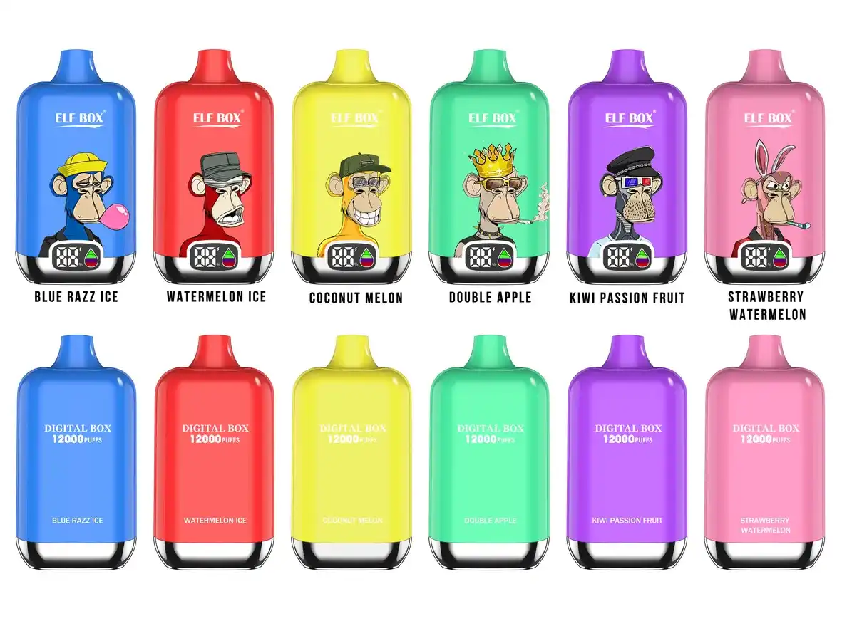 ELF Box Digital 12K(12000) puffs LED Display 25ml E-liquid 0% 2% 3% 5% Nicotine Type-C Rechargeable Disposable Vape 17 24h-vape.com ELF Box Digital 12K(12000) puffs LED Display 25ml E-liquid 0% 2% 3% 5% Nicotine Type-C Rechargeable Disposable Vape