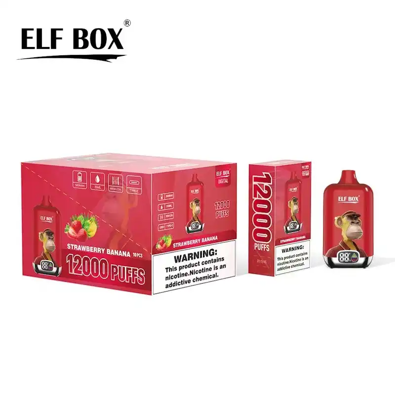 ELF Box Digital 12K(12000) puffs LED Display 25ml E-liquid 0% 2% 3% 5% Nicotine Type-C Rechargeable Disposable Vape