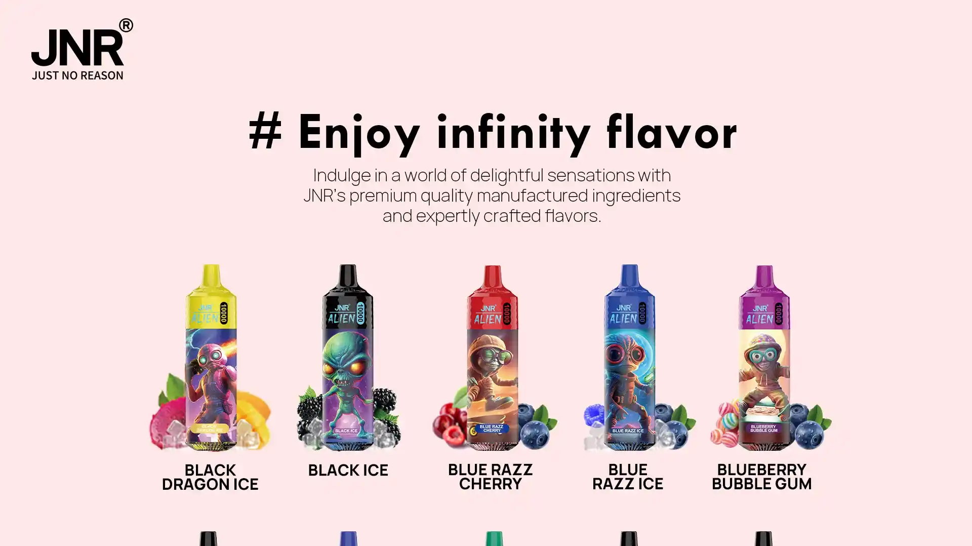 JNR Alien 10K (10000) Puffs 2% 5% Nicotine 20ML E-liquid 850mAh Rechargeable Battery LED (RGB) Lights Disposable Vape