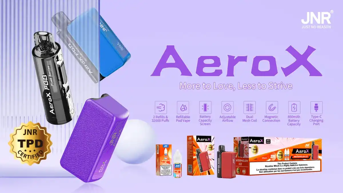 JNR Areo X 32K (32000) Puffs Magnetic Refill Smart Screen 2% 5% Nicotine 850mAh Battery Disposable Vape – The Ultimate Refillable Disposable Vape