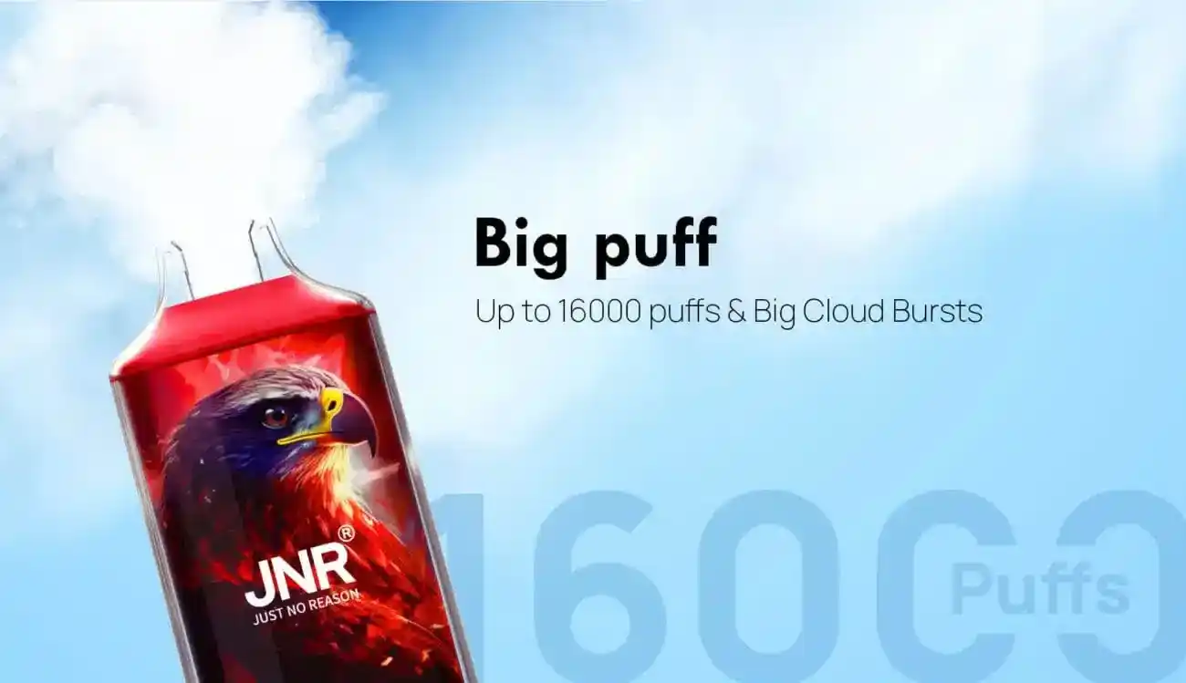 JNR Falcon Crystal 16K (16000) Puffs LED Display 2% 5% Nicotine 22ml E-liquid 850mAh Rechargeable Battery Disposable Vape