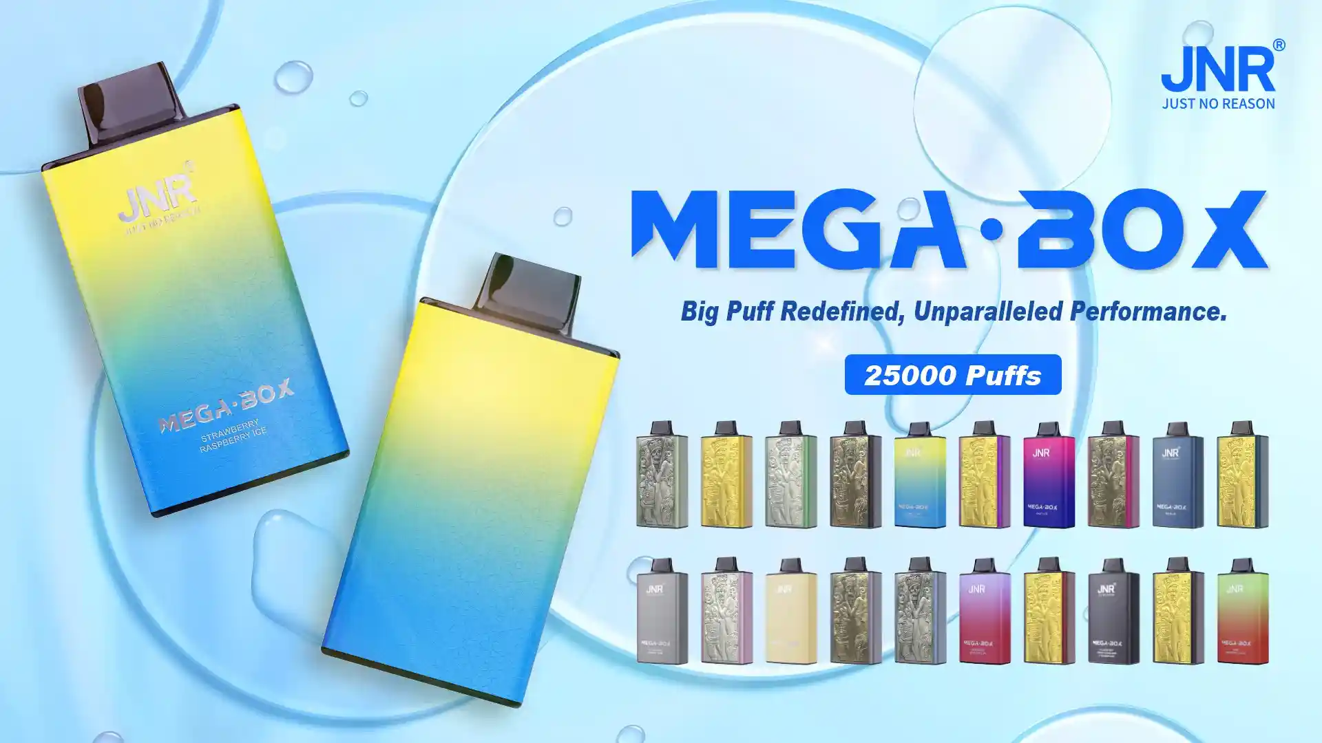 JNR Mega Box 25K (25000) Puffs 3D Texture 2% 5% Nicotine 30ML E-liquid 850mAh Powerbank Battery Disposable Vape