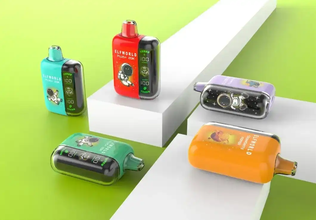 Elfworld PLUS 20000 Puffs nicotine strengths: 0%, 2%, 3%, and 5% LCD Screen Display 22ml e-liquid capacity Display Disposable Vape