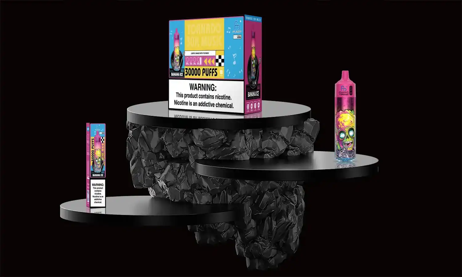 RandM Fumot Tornado 30K (300000) Puffs Music Lighting 2% 5% Nicotine Type-C Charging 30mL of E-liquid Disposable Vape