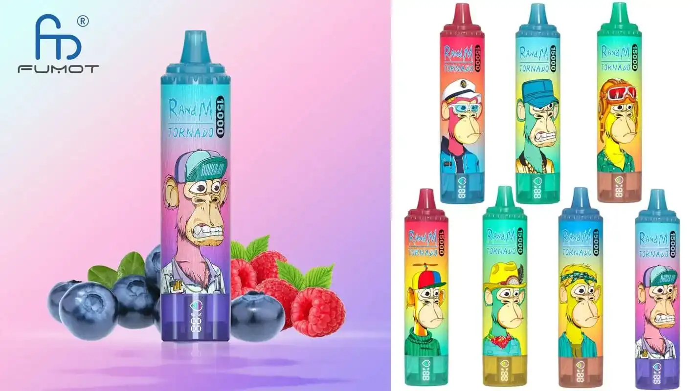 RandM Tornado 15K (15000) Puffs LED Display 25ml E-liquid 850mAh Rechargeable Battery 2% 5% Nicotine Disposable Vape