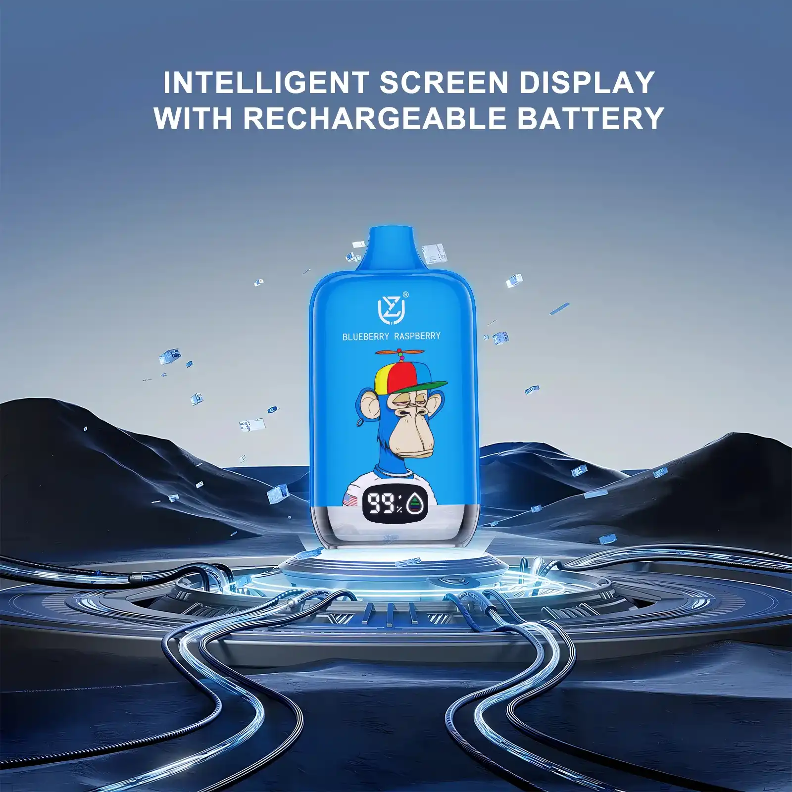 UZY Bang DIgital 15K (15000) Puffs 2% 5% Nicotine LCD Screen 20ml Pre-filled E-juice 850mAh Battery Disposable Vape