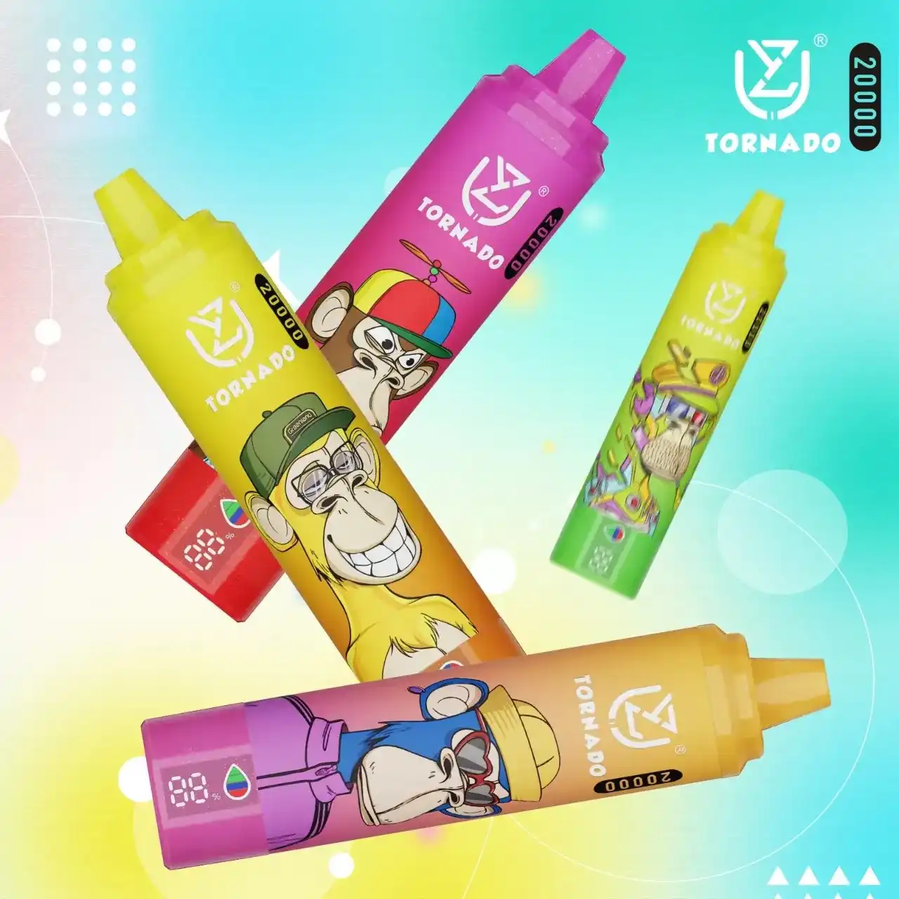 UZY Tornado 20K (20000) Puffs 2% 5% Nicotine 28ml E-liquid LED Display Type-C Rechargeable Disposable Vape Pen
