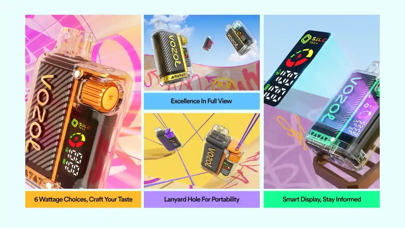 Vozol Vista 20K (20000) Puffs LCD Screen 24mL E-liquid 0% 2% 5% Nicotine USB Type-C Charging Disposable Vape