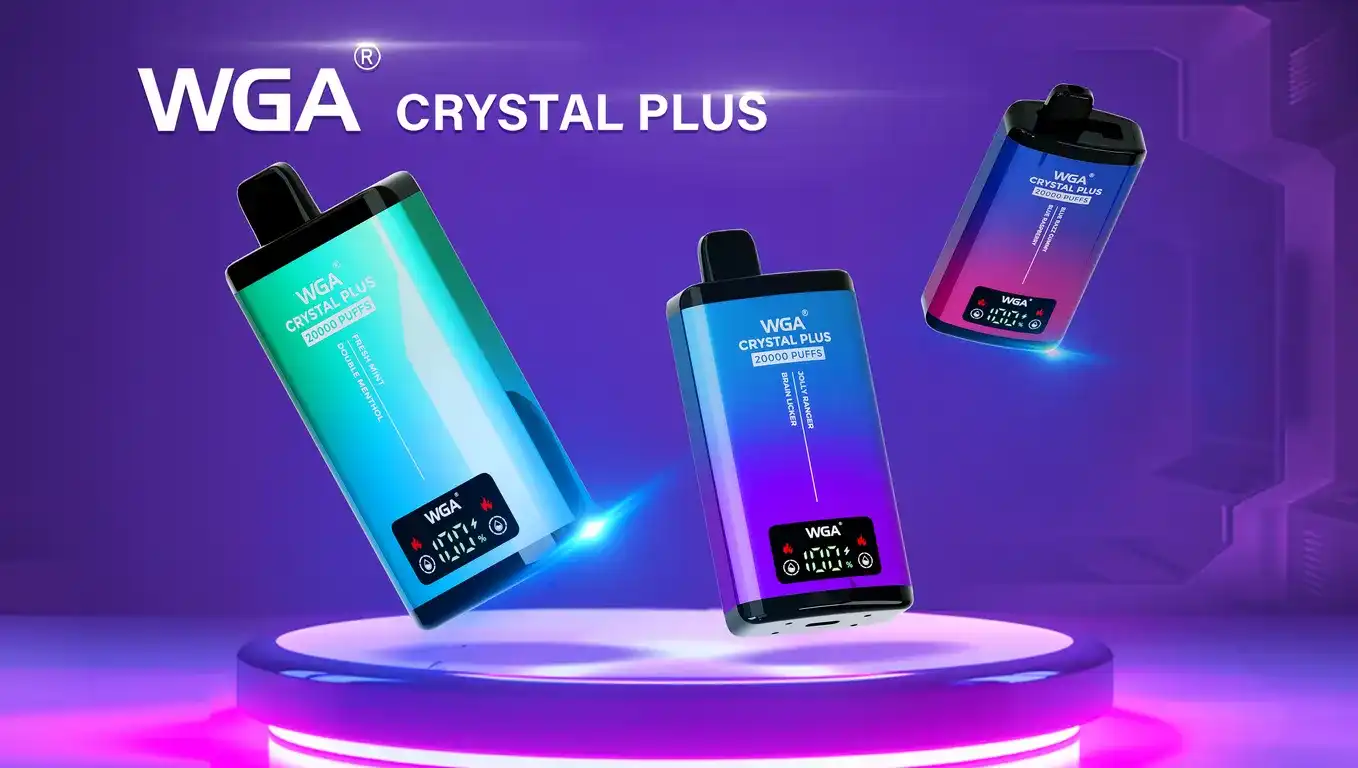WGA Crystal Plus 20k (20000) Puffs Switchable Taste Function Dual Flavors 2% 5% Nicotine Adjustable Airflow Disposable Vape