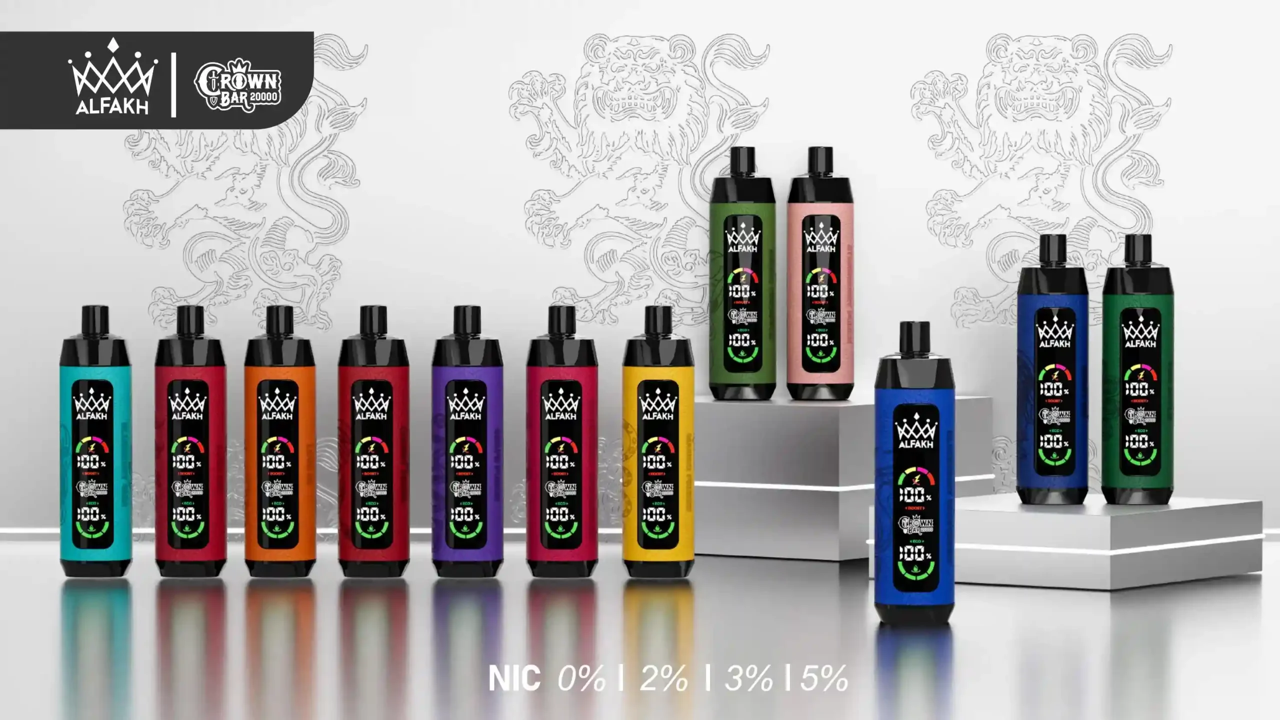 AL FAKHER CROWN BAR 20K(20000) Puffs 30ML E-liquid LCD Screen Leather Wrap 850mAh Type-C Battery Disposable Vape