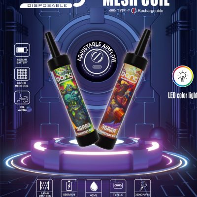 Bang 36K(36000) Puffs  DTL LED Color Light 40ml E-liquid Type-C Charging 0% 2% 3% 5% Nicotine Disposable Vape Pen