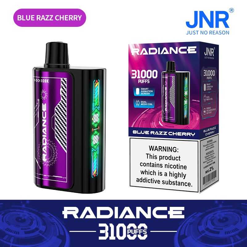 JNR RADIANCE 31K(31000) Puffs LED Display 0% 2% 5% Nicotine 28ml E-liquid 950mAh Rechargeable Battery Disposable Vape
