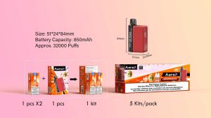 JNR Areo X 32K(32000) Puffs Magnetic Refill Smart Screen 2% 5% Nicotine 850mAh Battery Disposable Vape