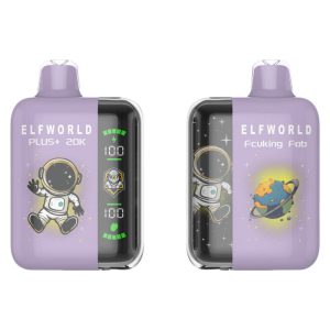 Elfworld PLUS 20000 Puffs nicotine strengths: 0%, 2%, 3%, and 5% LCD Screen Display 22ml e-liquid capacity Display Disposable Vape