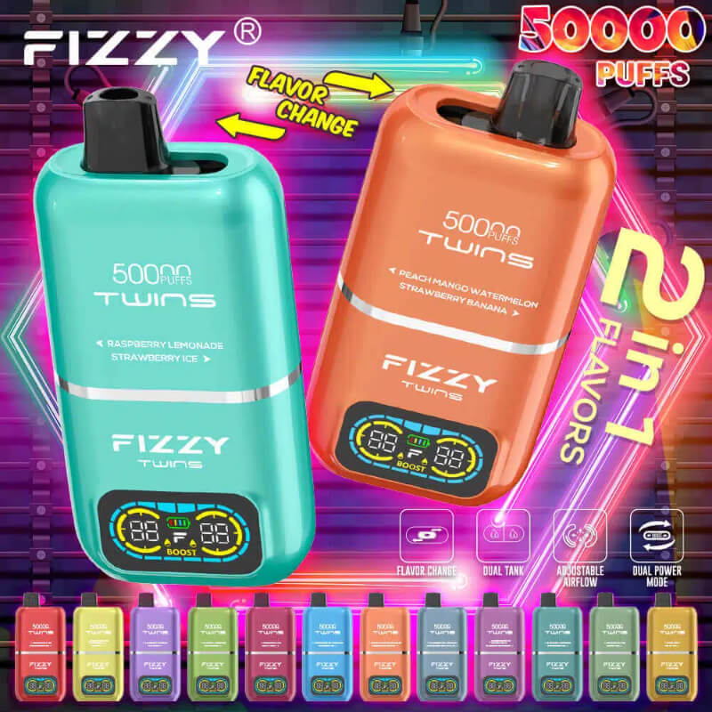 Fizzy Twins 50000 Puffs Dual Flavor Disposable Vape