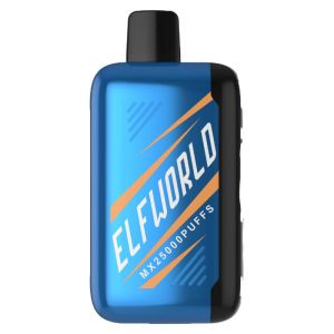 24h-vape.com Elfworld mx25000 Puffs nicotine strengths: 0%, 2%, 3%, and 5% 3D LCD screen Display Disposable Vape