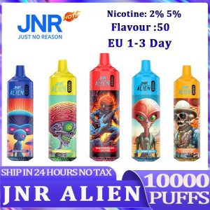 JNR Alien 10K(10000) puffs 2% 5% Nicotine 20ML E-liquid 850mAh Rechargeable Battery LED (RGB) Lights Disposable Vape