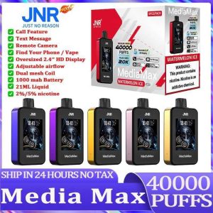 JNR Media Max 40K(40000) Puffs 2.4-Inch Large screen and phone function 5% Nicotine 21mL E-liquid Disposable Vape