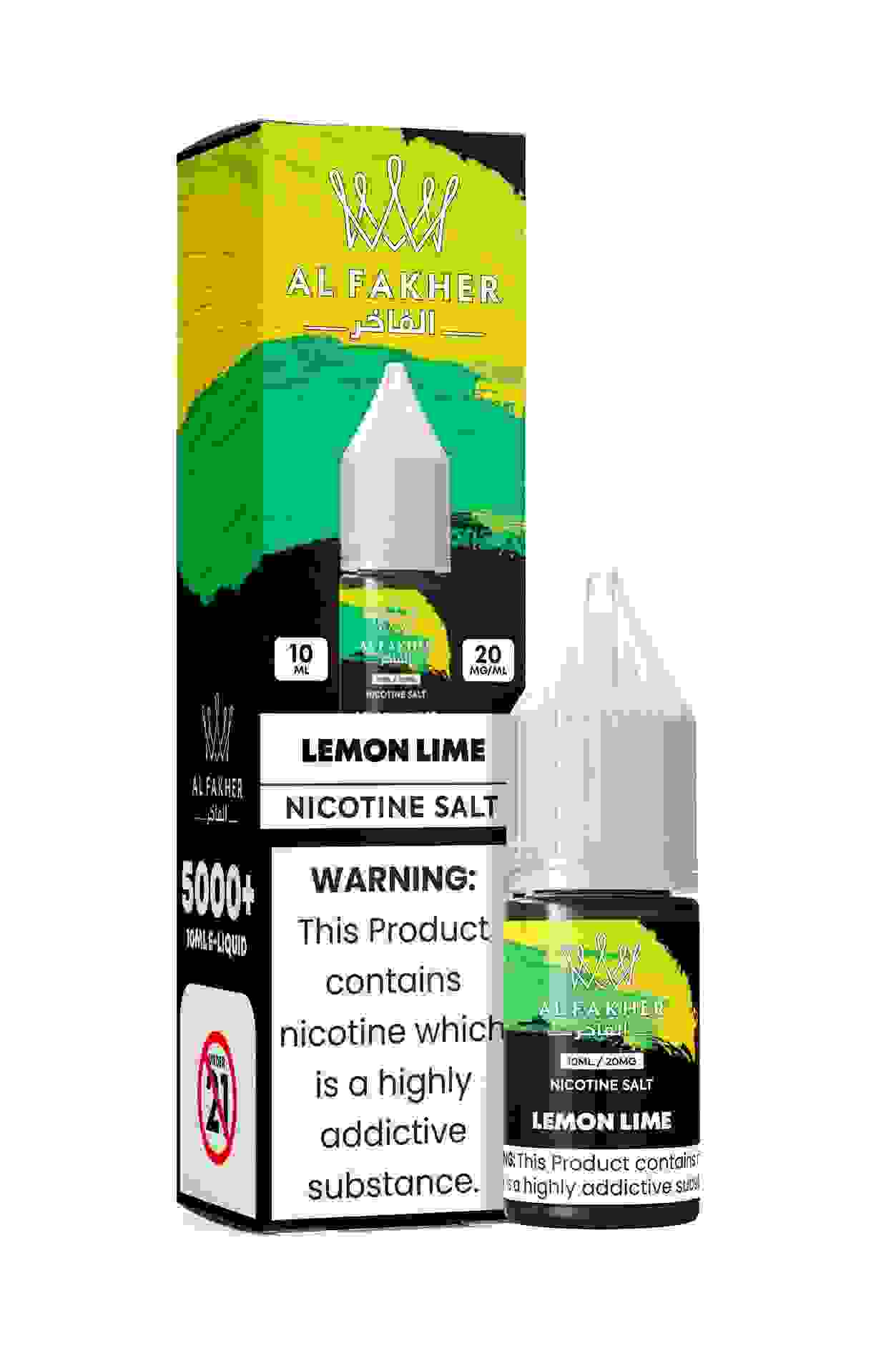 24h-vape.com Lemon Lime 20MG Strengths 10ML 5000+ Nic Salt E-LIQUIDS by Al Fakher