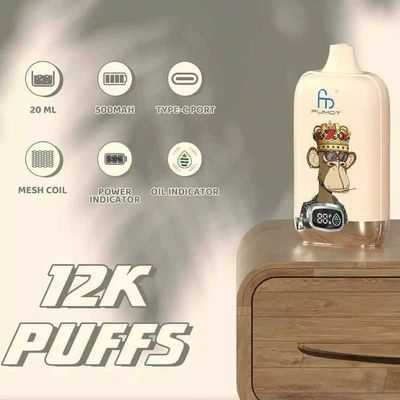 24h-vape.com RandM Fumot Digital Box 12K(12000) puffs 2% 5% Nicotine 20 ML of E-liquid 850mAh Battery Disposable Vape