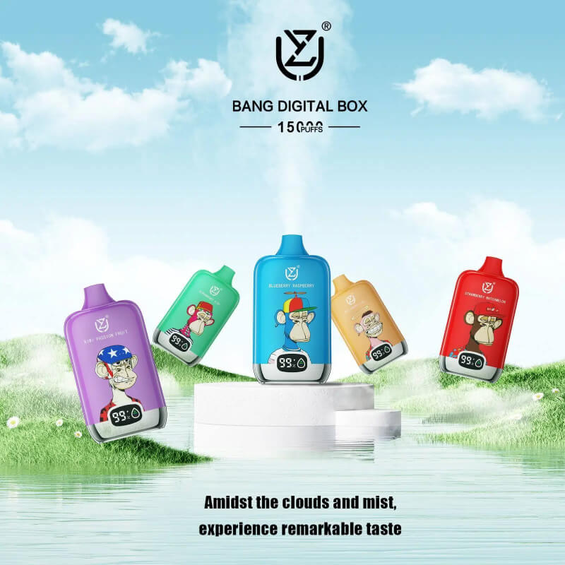 UZY Bang DIgital 15K(15000) Puffs 2% 5% Nicotine LCD screen 20ml Pre-filled E-juice 850mAh Battery Disposable Vape