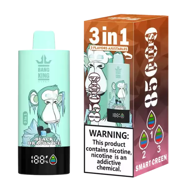 Bang King 85K (85000) Puffs 3 In 1 Triple Flavor Newest Original 600MAh Rechargeable LCD Display 2% 3% 5% Nicotine Disposable Vape 14 Bang King 85K (85000) Puffs 3 In 1 Triple Flavor Newest Original 600MAh Rechargeable LCD Display 2% 3% 5% Nicotine Disposable Vape