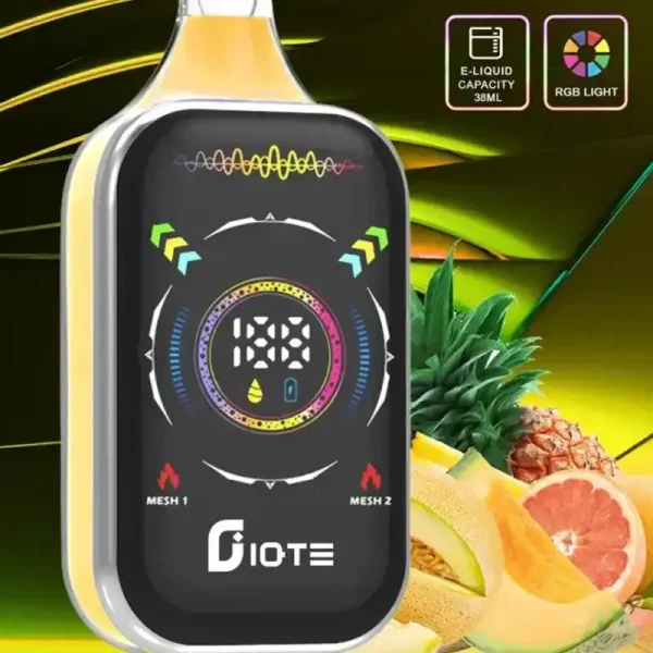 IQTE 50K (50000) Puffs Smart Full-Screen Display 2% 5% Nicotine 38mL E-liquid 850mAh Rechargeable Battery Type-C Quick Charging Disposable Vape