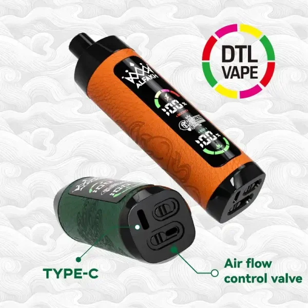 Al Fakher Crown Bar 20K (20000) Puffs 30ML E-liquid LCD Screen Leather Wrap 850mAh Type-C Battery Disposable Vape 24h-vape.com