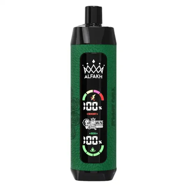 Al Fakher Crown Bar 20K (20000) Puffs Disposable Vape 30ML E-liquid Capacity LCD Screen Leather wrap Rechargeable 24h-vape.com