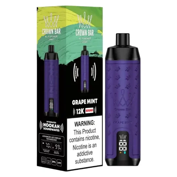 Al Fakher Crown Bar 12K (12000) Puffs 22ML E-liquid Direct-To-Lung (DTL) Leather Wrap 600mAh Type-C Battery Disposable Vape