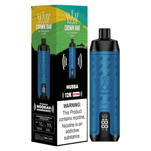 Al Fakher Crown Bar 12K (12000) Puffs 22ML E-liquid Direct-To-Lung (DTL) Leather Wrap 600mAh Type-C Battery Disposable Vape