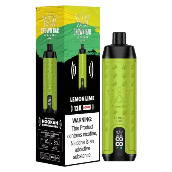 Al Fakher Crown Bar 12K (12000) Puffs 22ML E-liquid Direct-To-Lung (DTL) Leather Wrap 600mAh Type-C Battery Disposable Vape