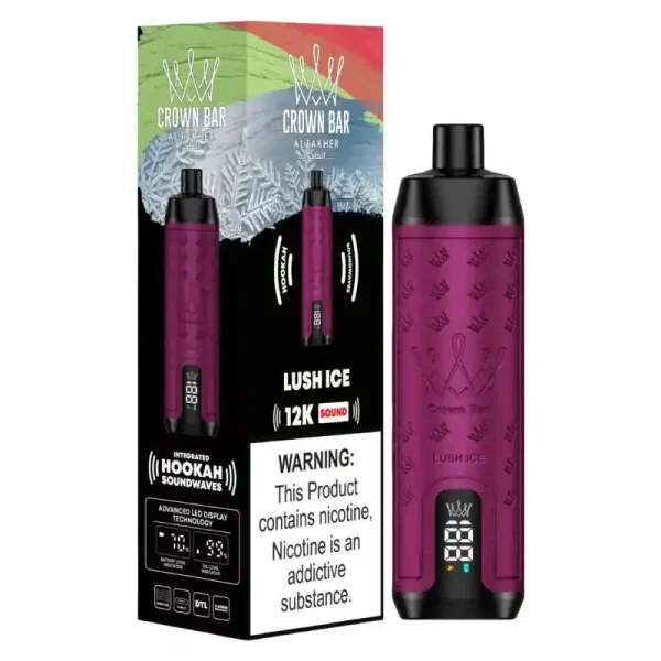Al Fakher Crown Bar 12K (12000) Puffs 22ML E-liquid Direct-To-Lung (DTL) Leather Wrap 600mAh Type-C Battery Disposable Vape