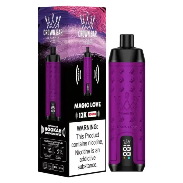 Al Fakher Crown Bar 12K (12000) Puffs 22ML E-liquid Direct-To-Lung (DTL) Leather Wrap 600mAh Type-C Battery Disposable Vape