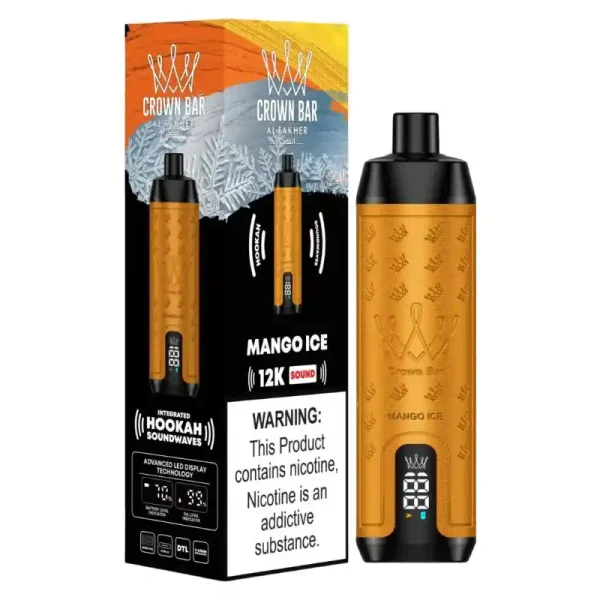 Al Fakher Crown Bar 12K (12000) Puffs 22ML E-liquid Direct-To-Lung (DTL) Leather Wrap 600mAh Type-C Battery Disposable Vape
