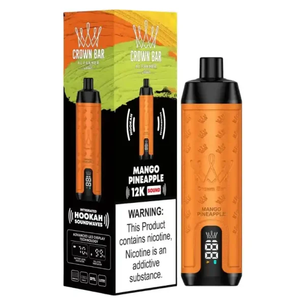 Al Fakher Crown Bar 12K (12000) Puffs 22ML E-liquid Direct-To-Lung (DTL) Leather Wrap 600mAh Type-C Battery Disposable Vape