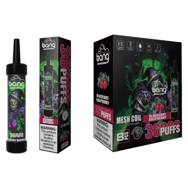 Bang 36K(36000) Puffs DTL LED Color Light 40ml E-liquid Type-C Charging 0% 2% 3% 5% Nicotine Disposable Vape Pen