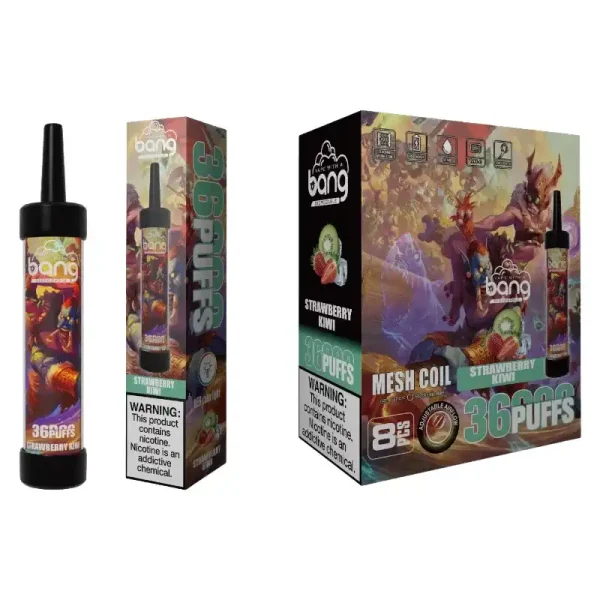 Bang 36K(36000) Puffs DTL LED Color Light 40ml E-liquid Type-C Charging 0% 2% 3% 5% Nicotine Disposable Vape Pen