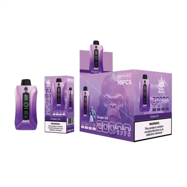 Bang Beach 20K(20000) Puffs LED Display Adjustable airflow 35 ml E-liquid 650mAh Battery 0% 2% 3% 5% Nicotine Disposable Vape
