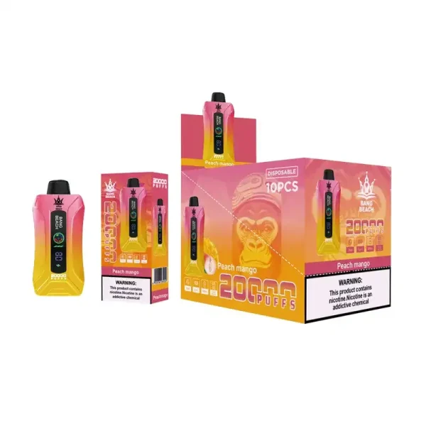 Bang Beach 20K(20000) Puffs LED Display Adjustable airflow 35 ml E-liquid 650mAh Battery 0% 2% 3% 5% Nicotine Disposable Vape