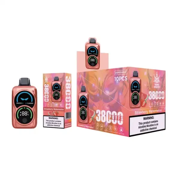 Bang Beach 38K(38000) Puffs Fingerprint LED Display 0% 2% 3% 5% Nicotine 38 ml E-liquid Disposable Vape