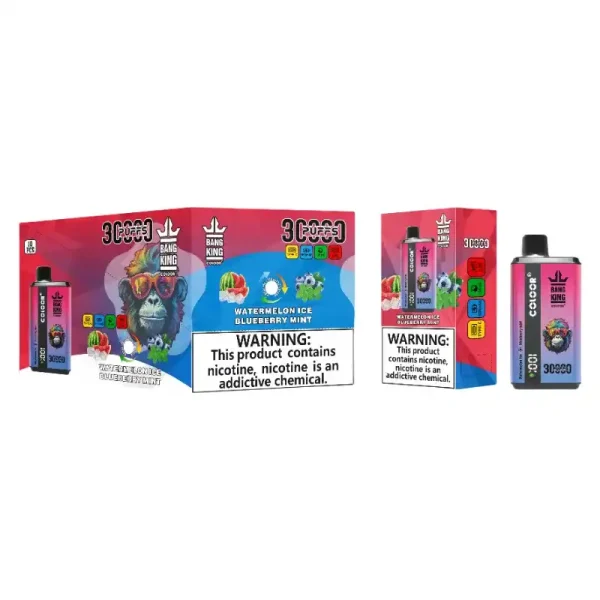 Bang King 30K(30000) Puffs New Double Flavor 0% 2% 3% 5% Nicotine LED Digital Display 36ml E-liquid Disposable Vape