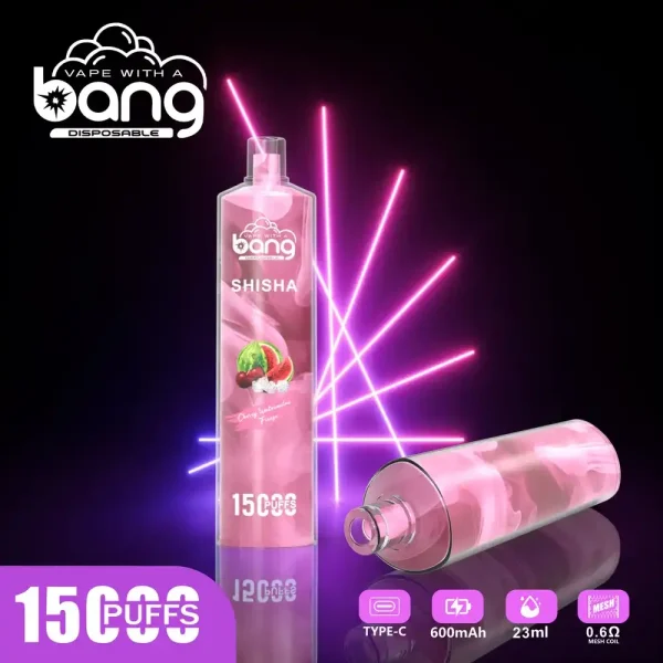 Bang SHISHA 15K (15000) Puffs 0% 2% 3% 5% Nicotine 600mAh Battery 23ml Oil Disposable Vape Pen 24h-vape.com