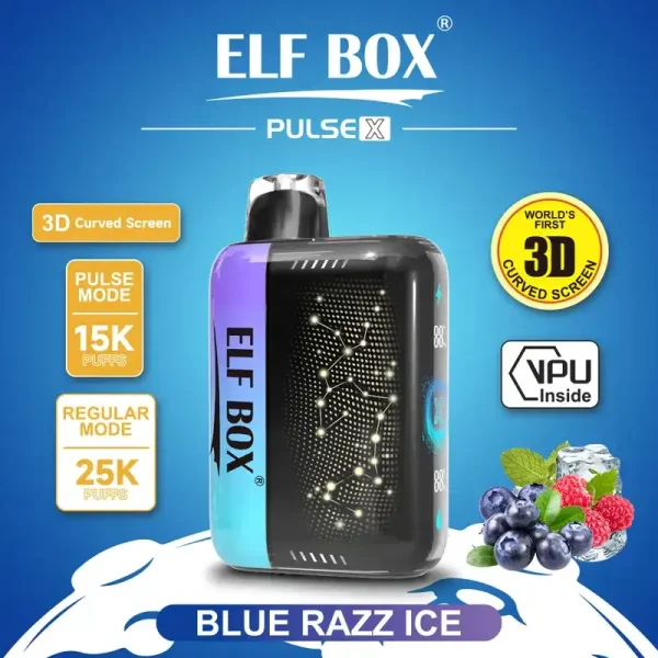 ELF BOX PULSE X 25k (25000) Puffs 3D Curved Screen 18ml E-liquid Beautiful Disposable Vape