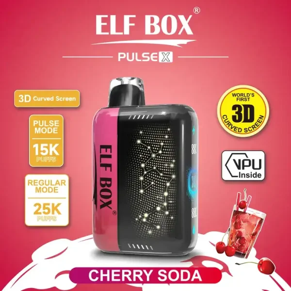 ELF BOX PULSE X 25k (25000) Puffs 3D Curved Screen 18ml E-liquid Beautiful Disposable Vape