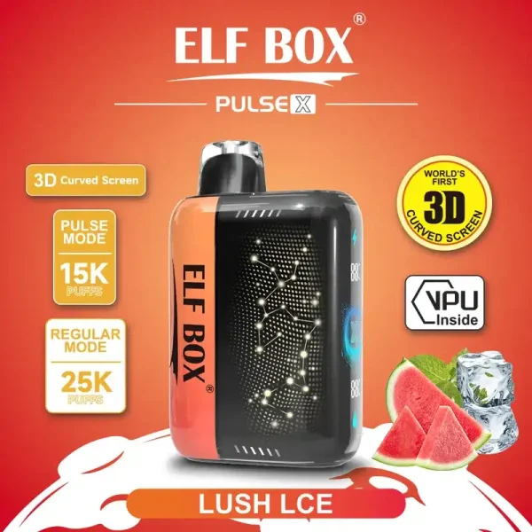 ELF BOX PULSE X 25k (25000) Puffs 3D Curved Screen 18ml E-liquid Beautiful Disposable Vape