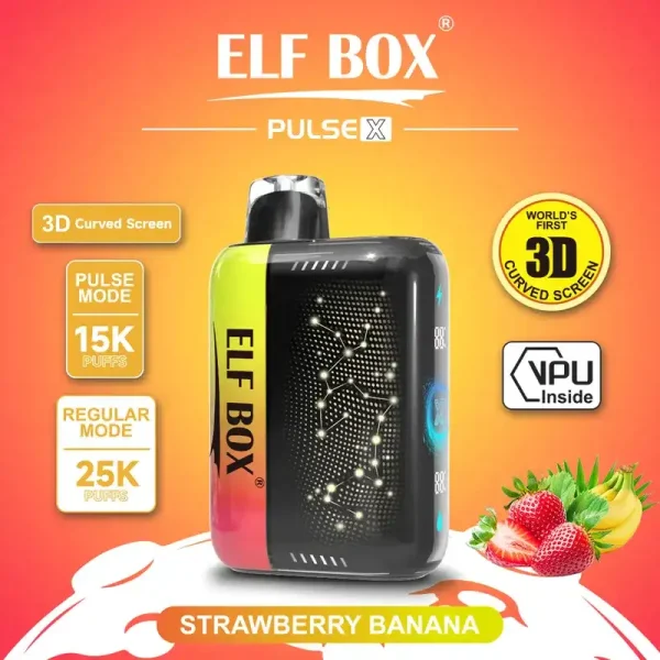 ELF BOX PULSE X 25k (25000) Puffs 3D Curved Screen 18ml E-liquid Beautiful Disposable Vape